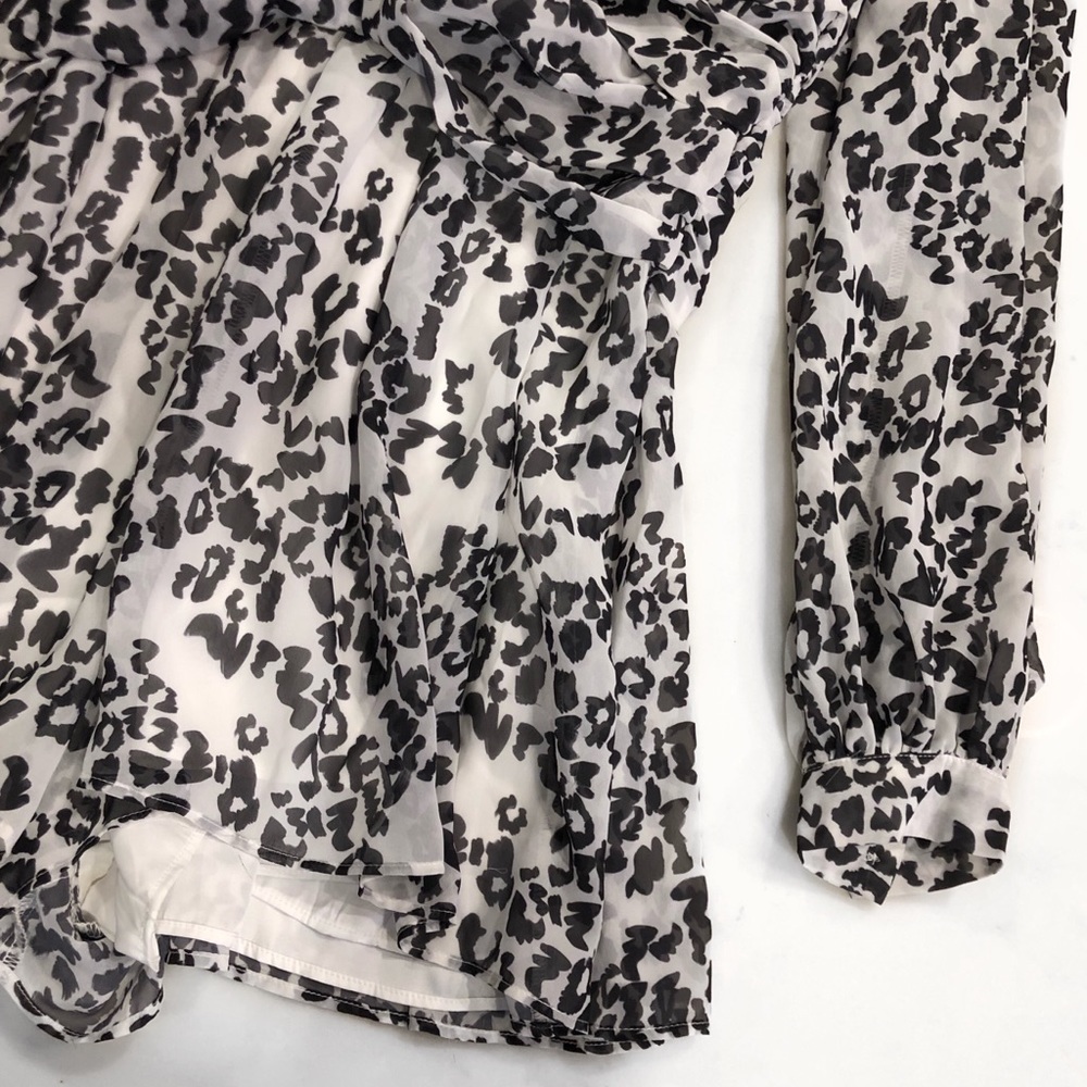 Nasty Gal Leopard Print Romper Playsuit Women’s Medium Long Sleeve Black White - Picture 7 of 11
